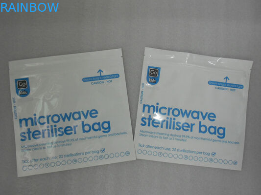 Stand Up Blue Vacuum Seal Tas Penyimpanan Makanan / Microwave Sealing Bags Untuk Makanan