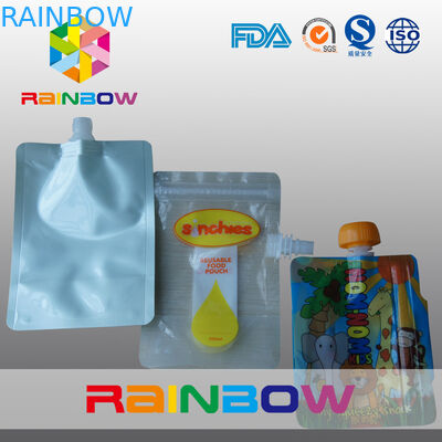 Laminated Nylon 3 - Side Putih Spout Pouch Kemasan Otomatis Logo Dicetak
