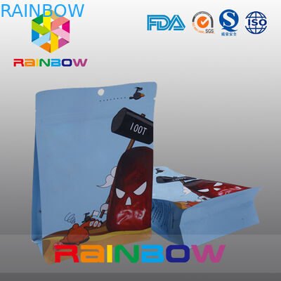 Gravure Dicetak Datar Bawah Kantong Plastik Kemasan Ziplock Food Grade Resealing