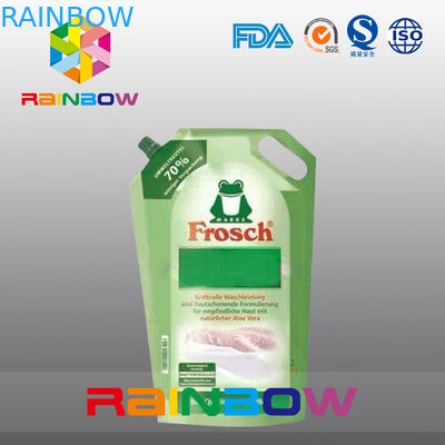 Aluminium Foil Stand Up Pouch Spout Dengan Tangan Lubang Untuk Laundry Detergent Kemasan