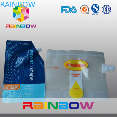 Laminated Lapisan Bahan Daur Ulang Liquid Spout Tas Dengan Zipper Untuk Makanan Bayi