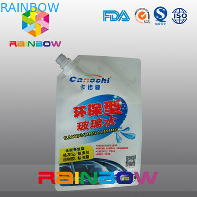 Laminated Lapisan Spout Pouch Kemasan Dengan Slot Untuk Washer kaca depan Fluid