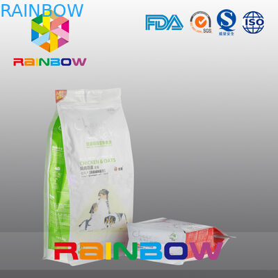 Moisture Proof Flat Bottom Gusset Kantong Makanan Hewan / Tas Kemasan Makanan Anjing