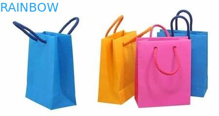 China New Recyclable Eco - friednly Flat Handle Tas Kertas Kraft Cetak Penuh Untuk Belanja