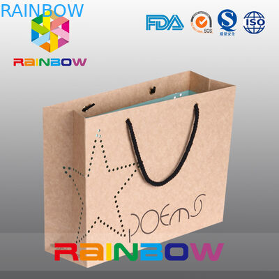 Tas Kertas Kraft Coklat Dengan Tali Untuk Hadiah / Pakaian / Shoses
