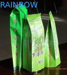 Moisture Proof Side Gusset Tea Bags Kemasan Dengan Tear Notch, Green
