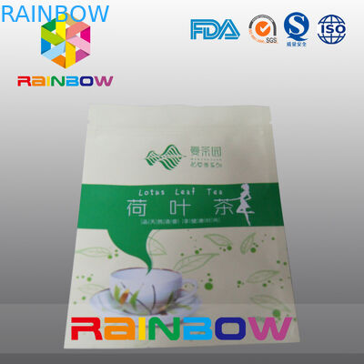 Stand Up Moisture Proof Tea Bags Packaging Dengan Top Zipper Dan Tear Notch