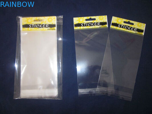 Kuning OPP Kepala Kemasan Percetakan Tas / OPP Cello Bag Dengan Lubang Untuk Tusuk gigi