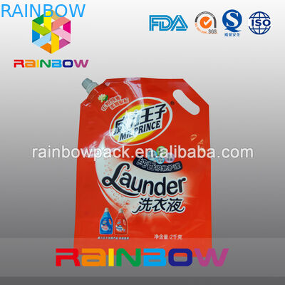 Stand Up Pouch Kemasan Spout / Laundry Detergent Kemasan doypack Dengan Spout