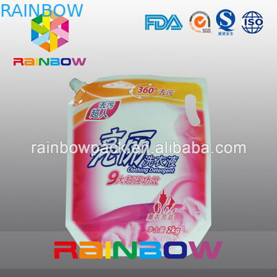 Stand Up Pouch Kemasan Spout / Laundry Detergent Kemasan doypack Dengan Spout