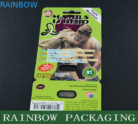 Black Mamba Sex Pills Packaging Kemasan Kartu Blister untuk Peningkatan Pria