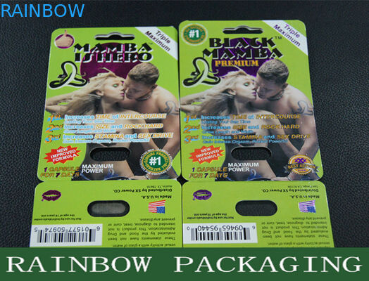 Black Mamba Sex Pills Packaging Kemasan Kartu Blister untuk Peningkatan Pria