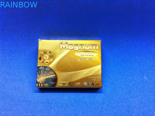 Golden Stamping Paper Box Packaging Untuk Pil Stimulan Seksual Herbal / Kapsul