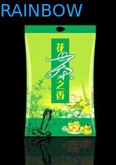 Kantong Teh Kemasan Sisi Buhul Mengkilap Aluminium Foil, Green Tin Tie Coffee Pouch