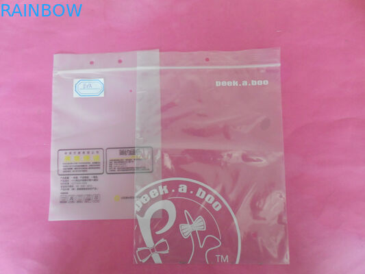 IDPE Cellophane Printed Grip Seal Bags Plastik Bening Dipasang Kembali Grip Seal Zipper Bag