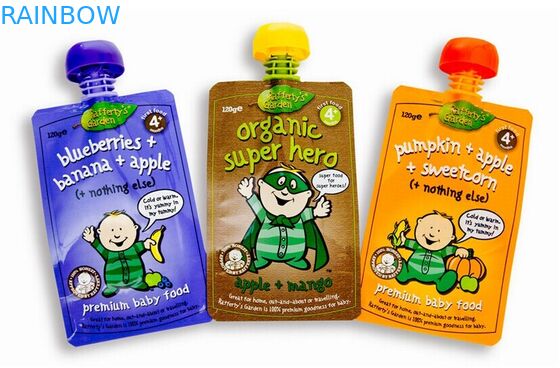 Kantung Tepian Tepung Gusset untuk Air / Minuman, Doypack Dengan Ritsleting