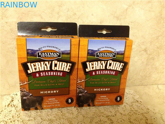 Logo Kotak Kertas Cetak Kemasan Untuk Bumbu, Bumbu Kotak Kertas Paket Dengan Lubang Hange