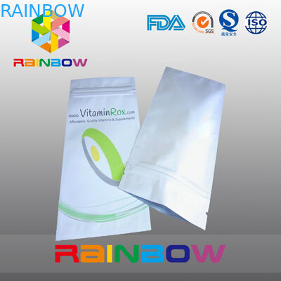 Putih Blok Bawah Kantong Plastik Food Grade Kemasan Dengan Aluminium Foil Kustom Dicetak