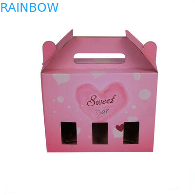 Kemasan Kotak Kertas Kado Tertutup Otomatis, Kotak Karton Bergelombang dengan Jendela