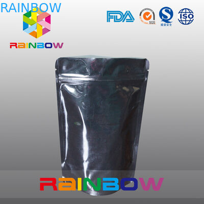 Disesuaikan Dicetak Aluminium Foil Pouch Packaging Untuk Protein Powder, Black