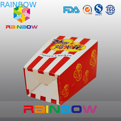 Kantong kertas makanan cepat saji yang disesuaikan Popcorn Fried Chicken Paper Bags