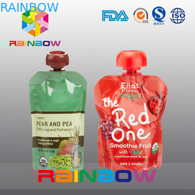 140ml 200ml Re-Sequeezed Baby Food Spout Pouch dengan ritsleting ganda