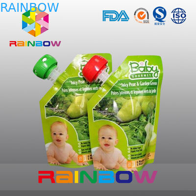 140ml 200ml Re-Sequeezed Baby Food Spout Pouch dengan ritsleting ganda