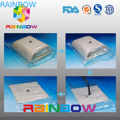 Clear Quilt Compressed Food Vacuum Seal Bags / Costom Plastic Vacuum Storage Pouches