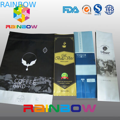 Matt Hitam Standing Jenis Coffee Bean Foil Pouch Kemasan Tas Dengan grassing Valve