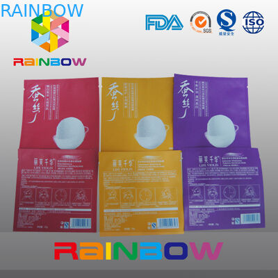 Three Side Seal Cosmetic Packaging Bags Dengan Tear Notch, Masker Wajah Kantung