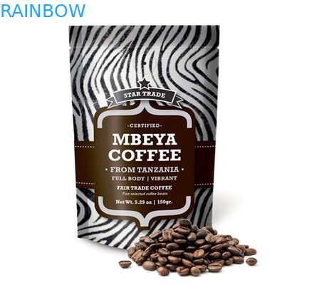 Stand Up Matt Aluminium Foil Coffee Bag Dengan Zipper, Brown Coffee Bags Food Bags