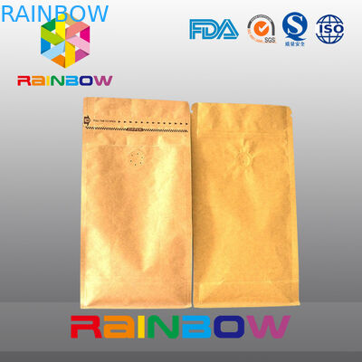 Buhul bawah berdiri tas ziplock untuk kemasan kopi dengan katup