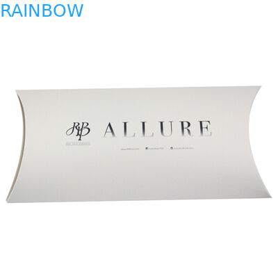 Kotak kertas ekstensi rambut hitam putih dengan ukuran disesuaikan dan logo dalam bentuk bantal