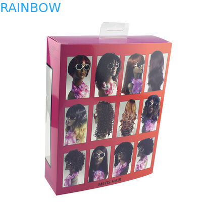 Rainbow Hair Extension Paper Box Dengan Ukuran Khusus Dan Jendela Yang Jelas