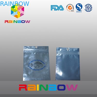 Depan Transparan Kembali Foil Kantong Makanan Hewan Peliharaan Dengan Ritsleting, Tas Umpan Pancing