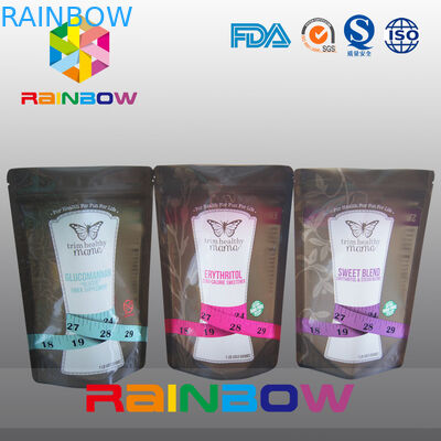 Kantong plastik buhul ziplock plastik untuk kemasan gula / permen / rempah-rempah