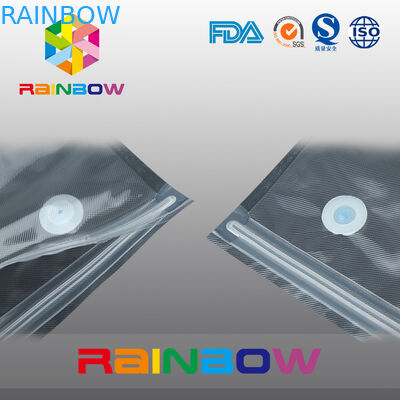 Poli vakum tekstur kantong penyimpanan makanan / slider ritsleting tas segel makanan vakum