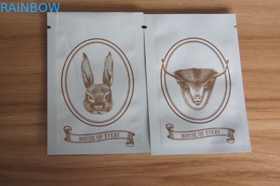 Matt White Mini Ziplock Grip Seal Bags Untuk Pengemasan Rempah / Benih / Herbal