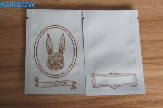 Matt White Mini Ziplock Grip Seal Bags Untuk Pengemasan Rempah / Benih / Herbal