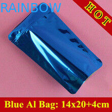 Glossy Blue Self Standing Ziplock Pouch Untuk Kemasan Whey Protein Powder / Protein Powder Bag