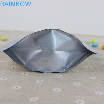 Berdiri sendiri Perak Aluminium Foil Ziplock Kantong Kantong Plastik Kemasan Untuk Biji Quinoa