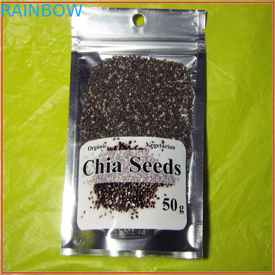 Fashionable Stand Up Kemasan Makanan Ziplock Bag / Side Sealed Chia Seeds Bag