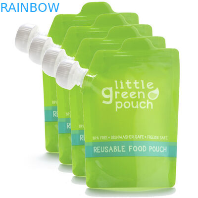 Vivid Printing Spout Makanan Bayi Dengan Gusset Bawah Dan Spout Corner