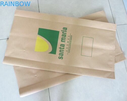 Brown Kraft Paper Side Gusset Kantong Teh Kemasan Foil Lined Moisture Proof
