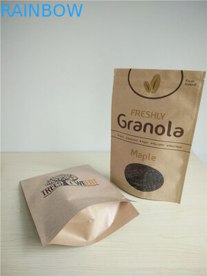 Zipper Top Customized Paper Bags Dengan Jendela Oval Untuk Kemasan Biji Quinoa