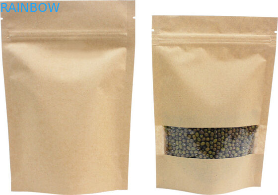 Kraft Paper Snack Bag Packaging Untuk Beef Dendeng, 4 ons Ziplock Paper Pouch