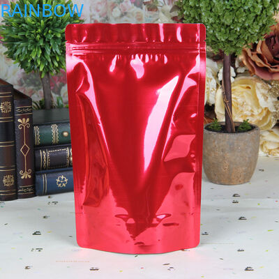 Foil Kantong Plastik Laminasi Kemasan Tas Mylar Ziplock Reclosable Red Mylar Zipper Bag