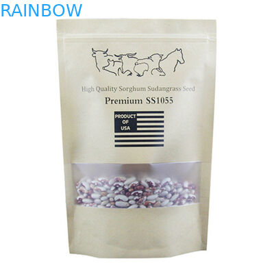 Kustom Dicetak Kertas Kraft Tas Ditutup Kembali Jendela Dicetak Untuk Bibit Tanaman