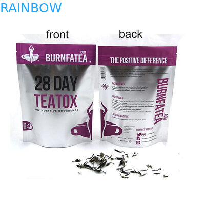 Cetak Mylat Tea Bag Packaging Dengan Ziplock, Custom Tea Reclosable Packaging Doy Pack