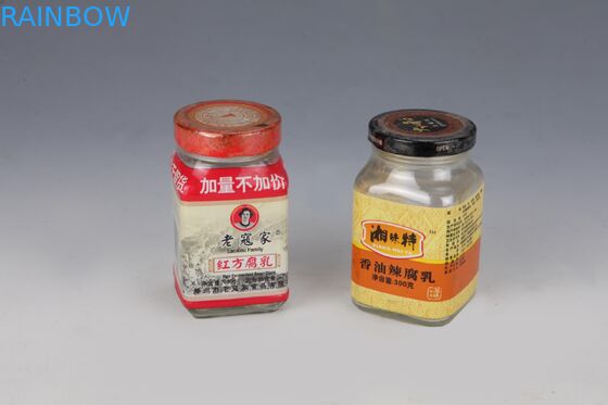 Label tahan air panas menyusut PVC untuk botol kaca keju saus tahu